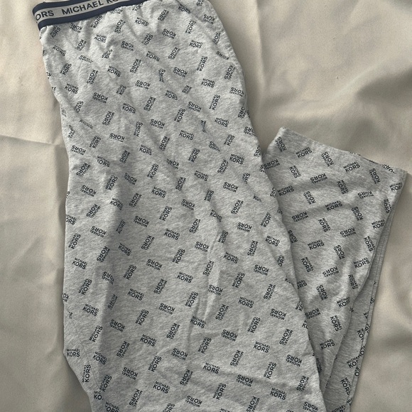 Michael Kors Other - Michael Kors Light Gray Logo Lounge Pants with Navy Print